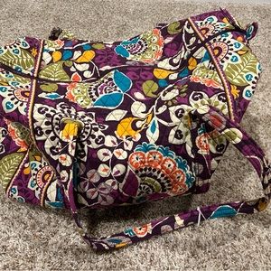 Retired Vera Bradley Plum Crazy Duffle Bag